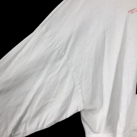 Tea and Romance Graphic Long Sleeve Crop Top Loose Fit Tee, Beachy Loungewear XL - Picture 5 of 6